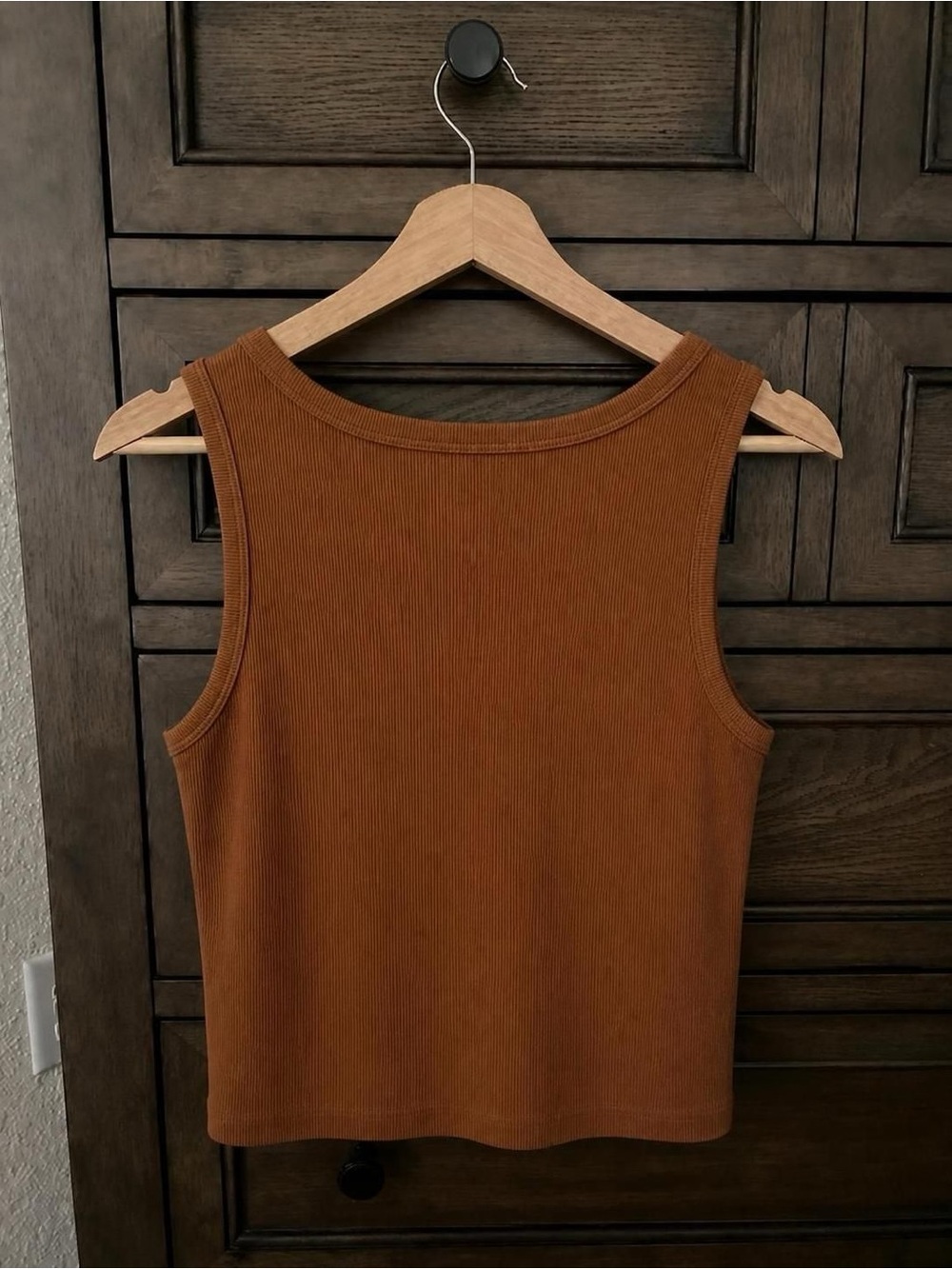 Universal Thread Rust Brown Ribbed Cropped Tank - Picture 3 of 5